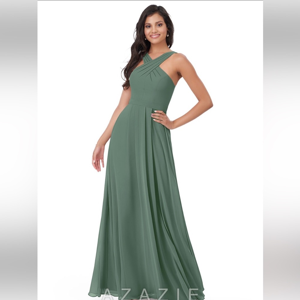 Azazie eucalyptus Dixie dress - worn once!